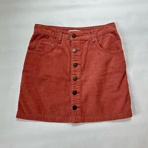 Billabong Terracotta Button-Front Mini Skirt